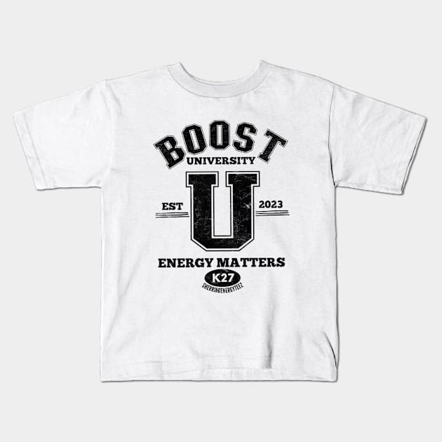 Boost University v3 Black Kids T-Shirt by SherringenergyTeez